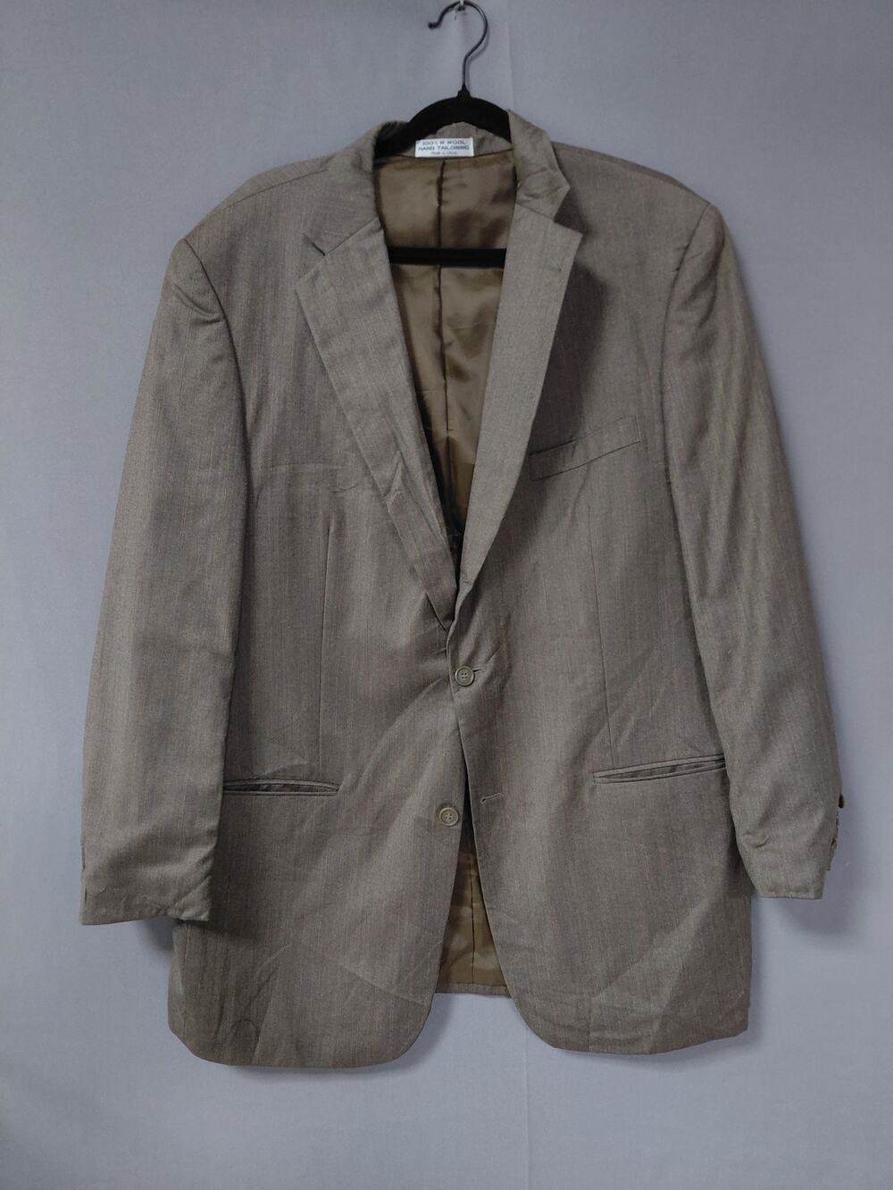 Cordovan & Grey 100% Wool Herringbone Tweed Blazer Men See Measurements